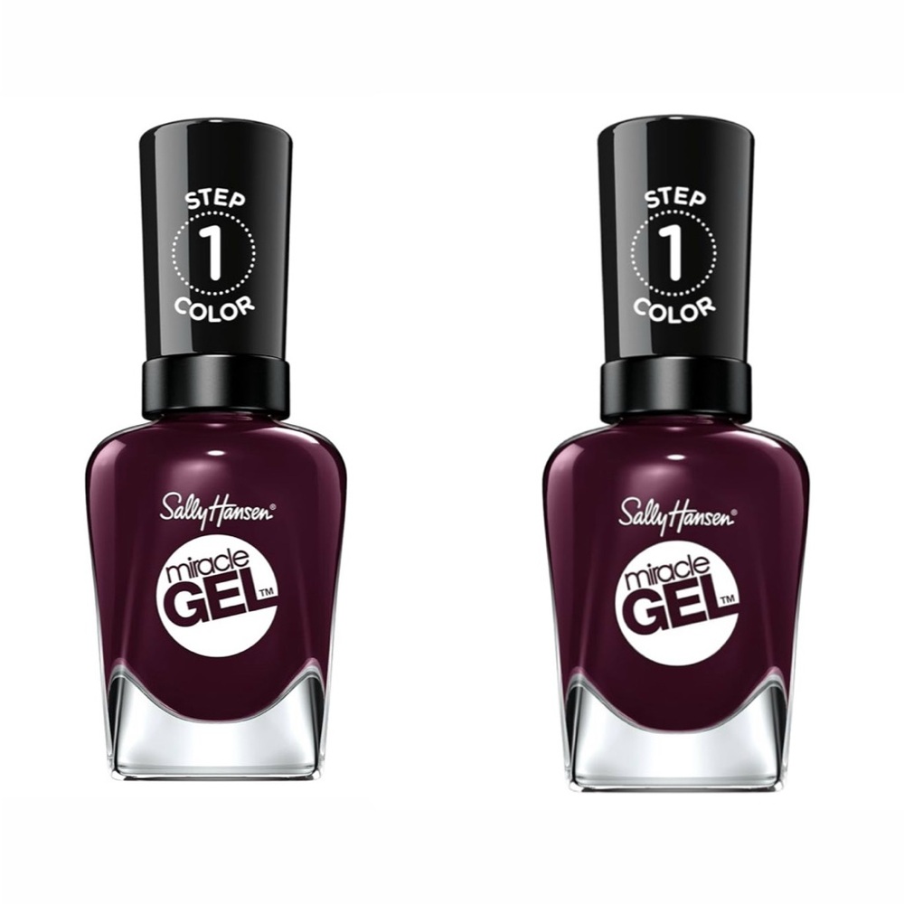 2 Pack Sally Hansen Miracle Gel Nail Polish 492 Cabernet With Bae